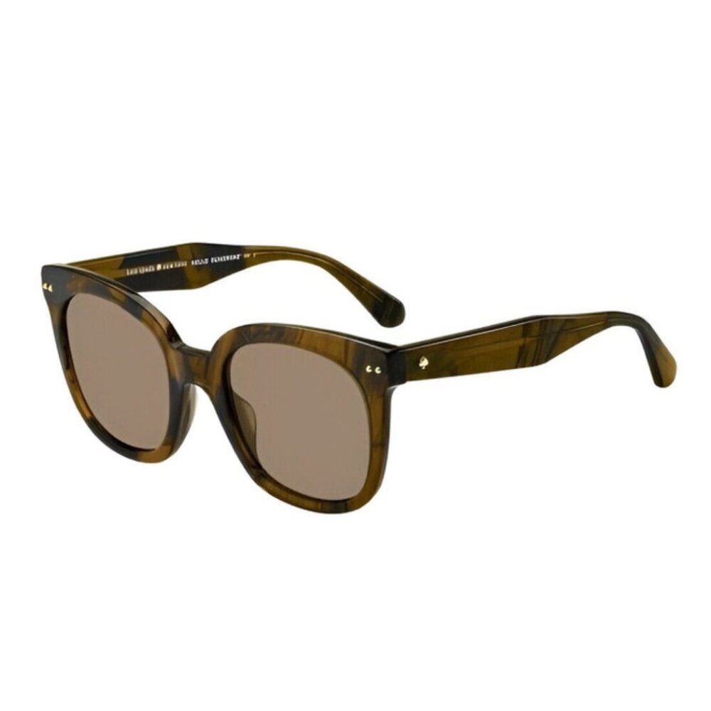 Kate Spade ATALIA Cat Eye Designer Sunglasses in Brown Havana Crystal/Amber 52mm